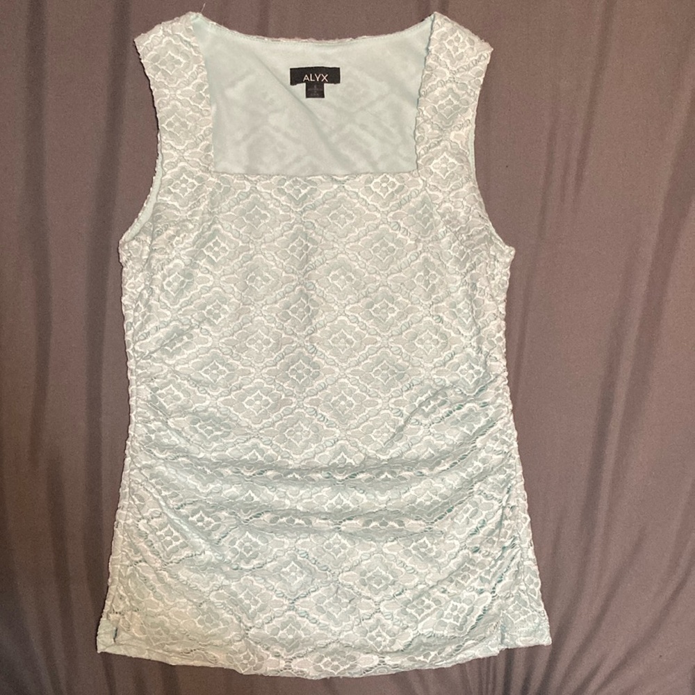 ALYX Women's Light Blue Lace Top